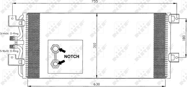Радиатор кондиционера (конденсатор) NRF EASY FIT для Volkswagen Transporter T4 1990-2003. Артикул 35140