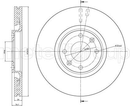 Тормозной диск Trusting передний для Citroen C4 I 2004-2013. Артикул DF088