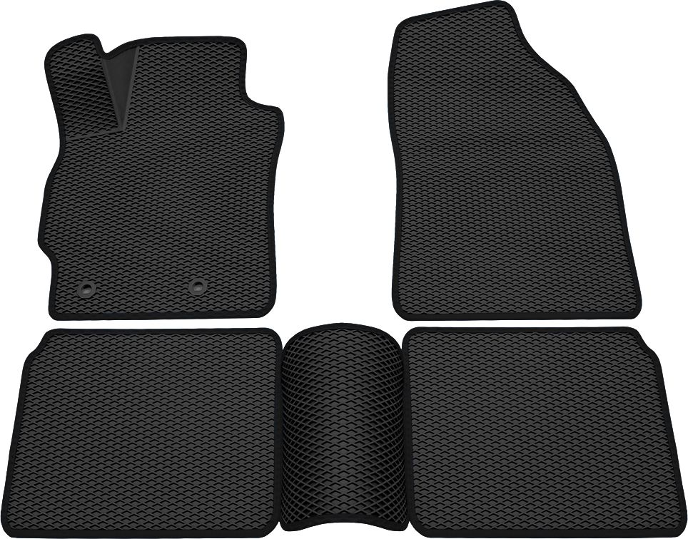 Коврики Rezkon 3D EVA Ромб резиновые для салона Toyota Corolla E180/E170 2013-2019 Черный кант. Артикул 9234015201