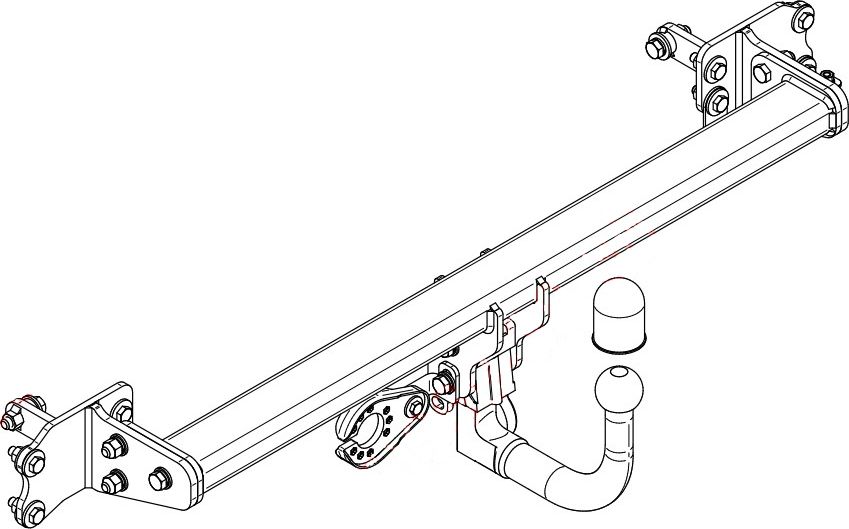 Фаркоп Steinhof для Mercedes-Benz C-Класс W205 седан, S205 универсал, С205 купе, А205 кабриолет 2013-2026 (вкл. AMG-пакет, кроме авто с пневмоподвеской). Быстросъемный крюк. Артикул M-161