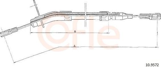 Трос ручника (тросик ручного тормоза) Cofle. Артикул 92.10.9572
