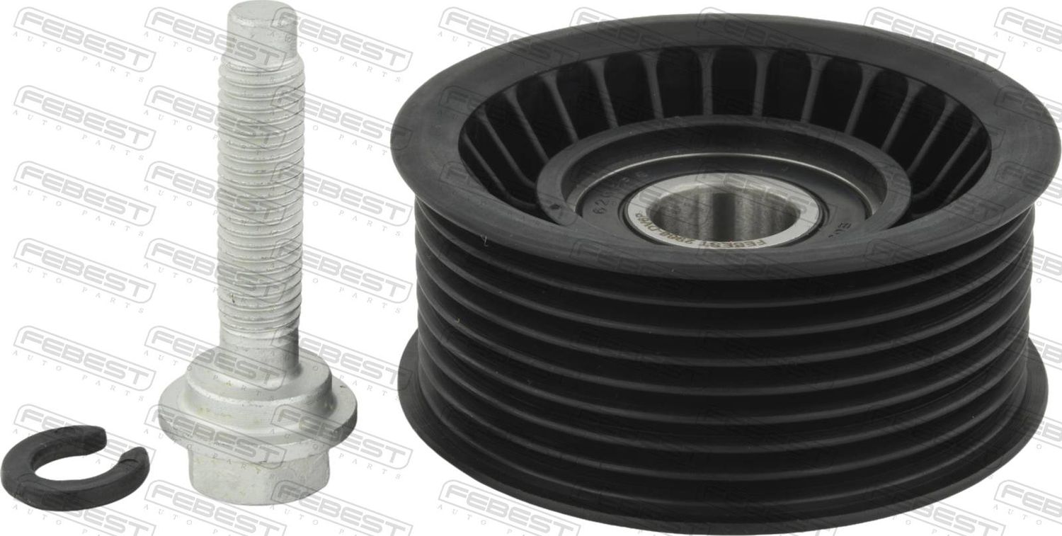 Направляющий (ведущий) ролик приводного поликлинового ремня Febest. Артикул 2988-DV6P