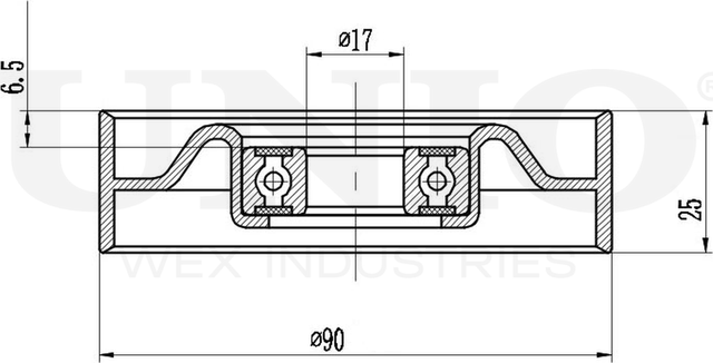 Ролик поликлинового ремня направляющий (Unio). Артикул TNS-10199