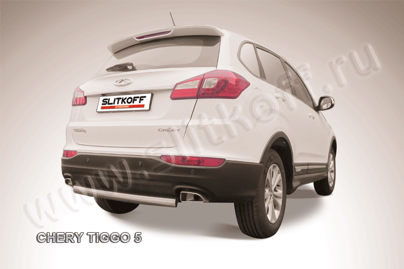 Защита Slitkoff заднего бампера d57 для Chery Tiggo 5 2014-2020. Артикул CT5-010