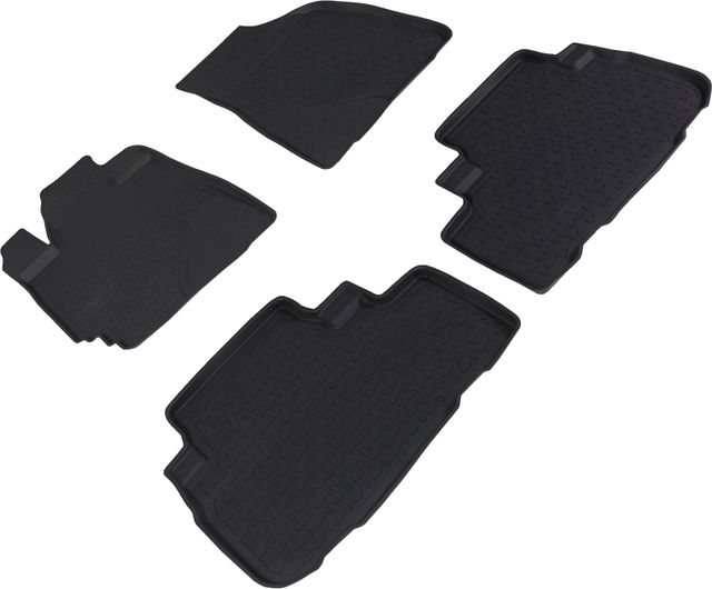 Коврики резиновые Seintex с высоким бортиком для салона Toyota Highlander II 2007-2013. Артикул 83275