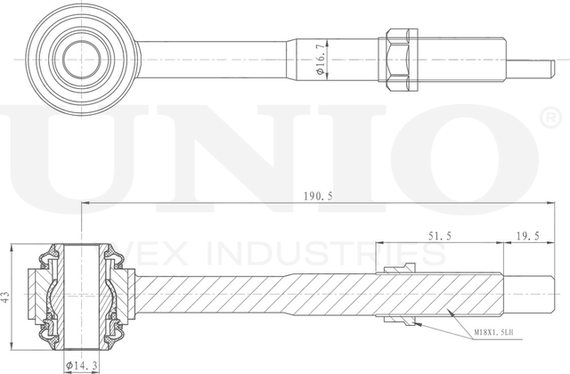Сайлентблок реактивной тяги (Unio). Артикул RMP-20556