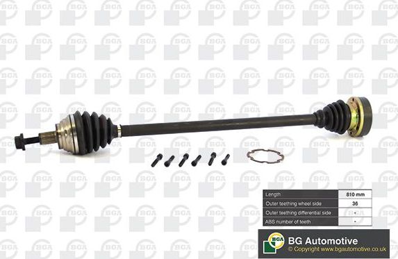 Полуось (привод в сборе, приводной вал) BGA. Артикул DS9634R