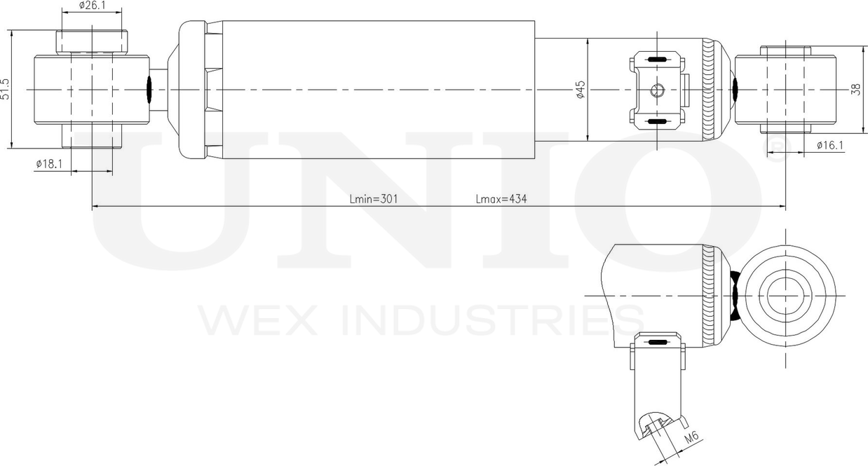 Амортизатор подвески (Unio). Артикул SAB-10740