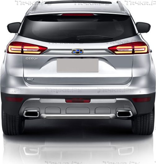 Защита Slitkoff заднего бампера d57 короткая для Geely Atlas 2018-2026. Артикул GEAT-008