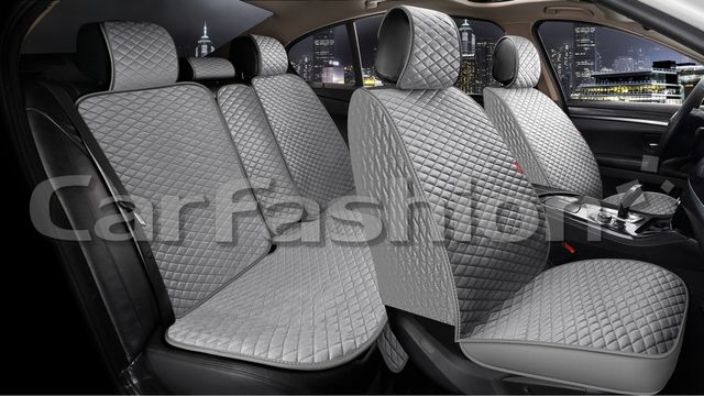 Накидки универсальные CarFashion Romb Plus для авто, цвет Серый/Серый/Серый. Артикул 22680