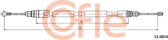 Трос ручника (тросик ручного тормоза) Cofle. Артикул 92.11.6824