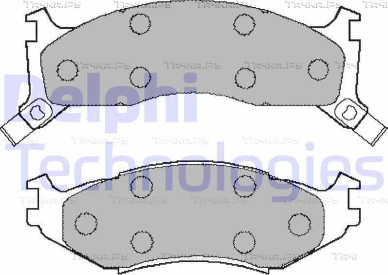 Тормозные колодки Delphi (Low-Metallic) передние для Dodge Caravan II 1990-1995. Артикул LP892