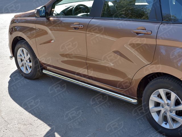 Защита порогов RusStal труба d63 для Lada Xray 2015-2025 (Вариант 1). Артикул LXRT-0023891