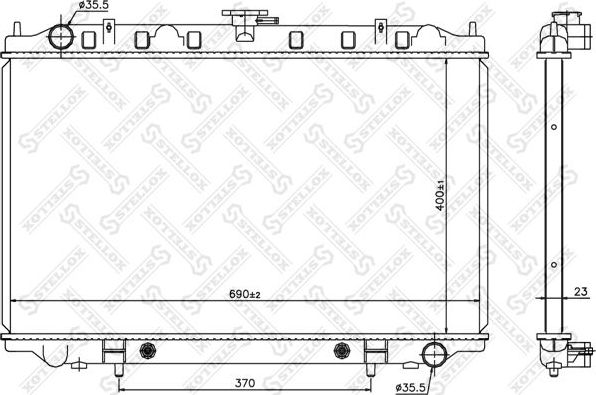 Радиатор охлаждения двигателя Stellox. Артикул 10-25338-SX