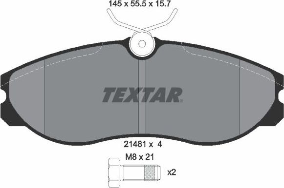 Тормозные колодки Textar передние для Nissan Terrano II 1993-2007. Артикул 2148101