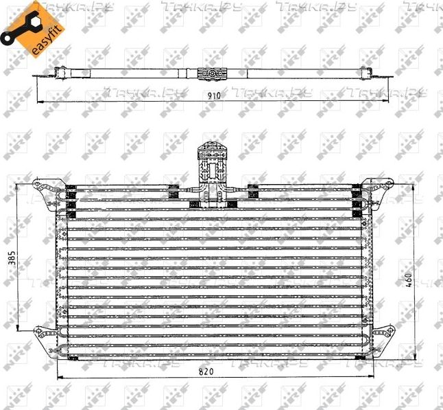 Радиатор кондиционера (конденсатор) NRF (алюминий). Артикул 35061