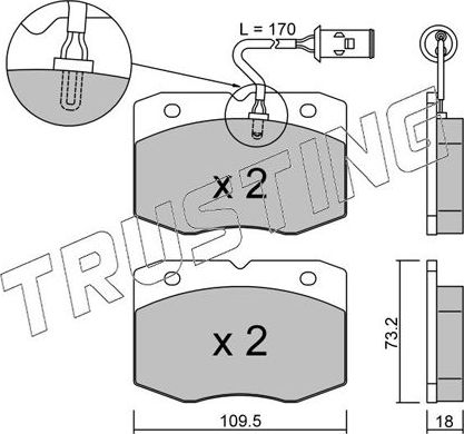 Тормозные колодки Trusting. Артикул 141.0