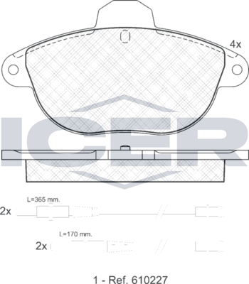 Тормозные колодки Icer для Citroen Xantia I 1995-2003. Артикул 181154