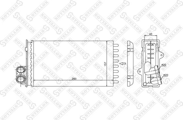 Радиатор отопителя (печки) Stellox для Renault Laguna I 1993-2001. Артикул 10-35015-SX