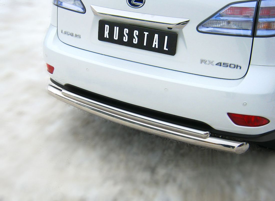 Защита RusStal заднего бампера d76/42 (дуга) для Lexus RX 270/350/450h 2012-2026. Артикул LRXZ-000408