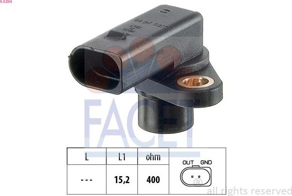 Датчик положения коленвала Facet Made in Italy - OE Equivalent. Артикул 9.0294