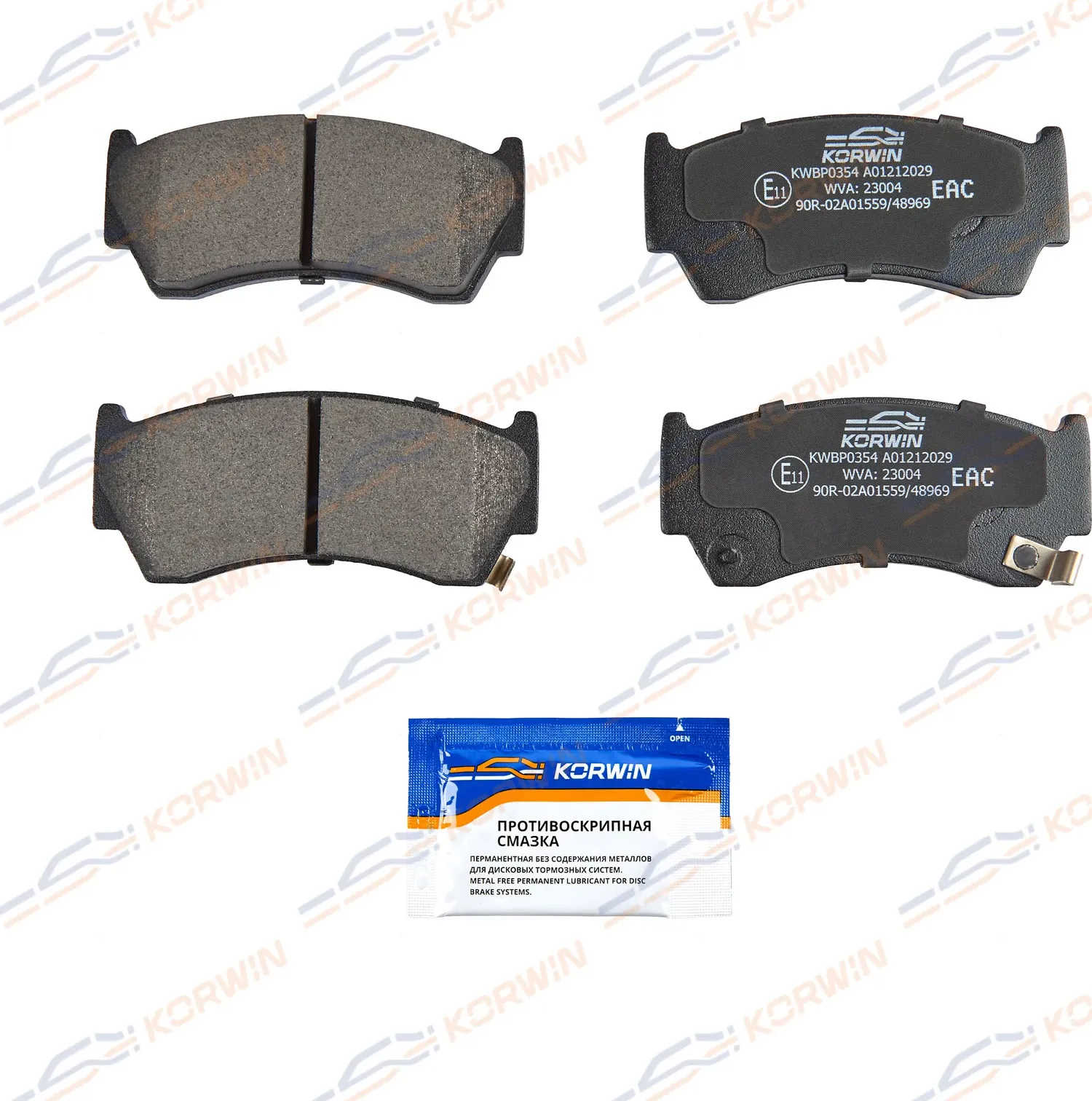 Колодки тормозные перед. Nissan Almera (N15) 95-00/Cube (Z10) 90-00 (Korwin) Korwin. Артикул KWBP0354