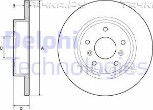 Тормозной диск Delphi задний для Nissan X-Trail T32 2014-2026. Артикул BG4807C