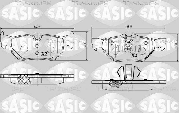 Тормозные колодки Sasic задние для BMW 1 I (E81/E82/E87/E88) 2004-2011. Артикул 6216012