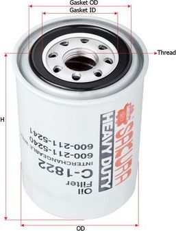 Масляный фильтр Sakura. Артикул C-1822