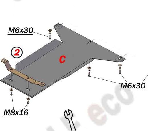 Защита алюминиевая "Alfeco" для КПП Kia Stinger 4WD 2018-2026. Артикул ALF.11.43 AL4