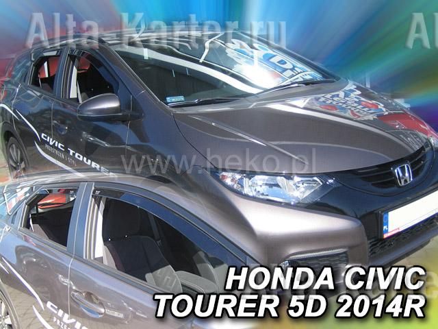 Дефлекторы Heko для окон Honda Civic 5D IX  2011-2017. Артикул 17171