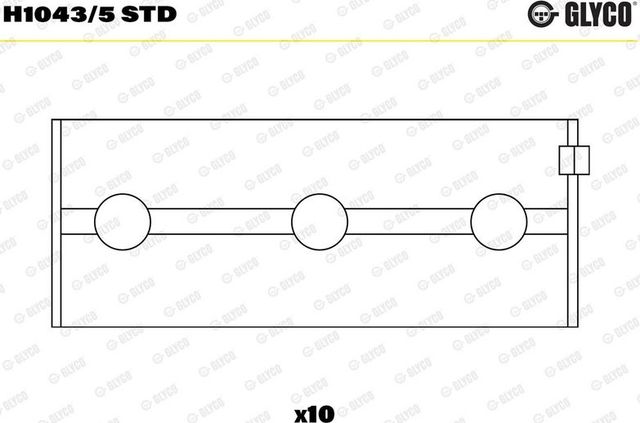 Вкладыши коренные Glyco для Fiat Punto I 1996-2000. Артикул H1043/5 STD