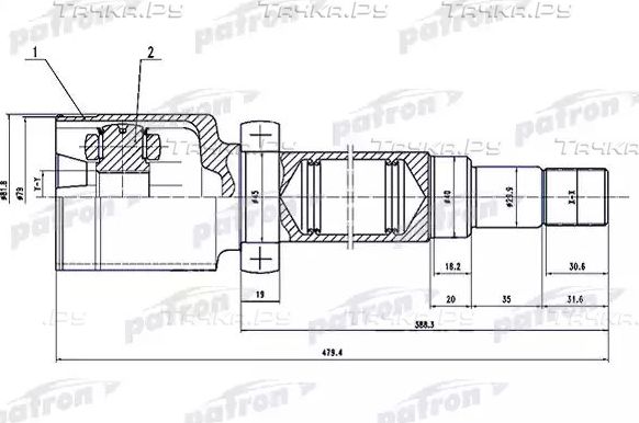 Шрус внутренний (граната) Patron. Артикул PCV1497