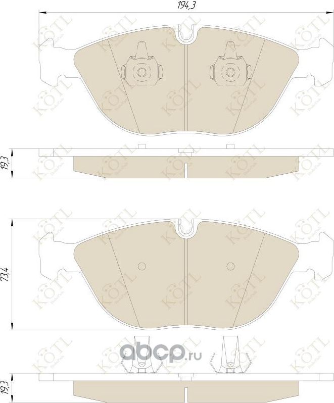 Колодки тормозные дисковые передние к-т AUDI A8/BMW E38/MERCEDES W210/W220 (Kotl). Артикул 1285kt