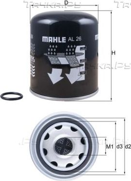 Патрон осушителя воздуха пневмосистемы Mahle для Volvo  FE II 2012-2026. Артикул AL 26