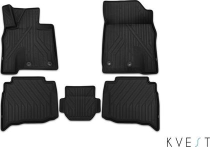 Коврики KVEST 3D для салона Lexus RX IV 2015-2024 Черный, черный кант. Артикул KVESTLEX00001K