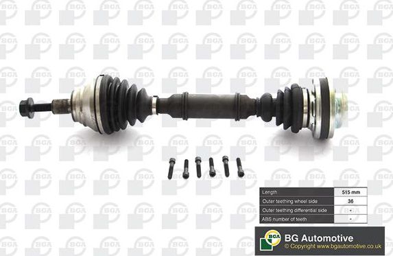 Полуось (привод в сборе, приводной вал) BGA. Артикул DS9631L