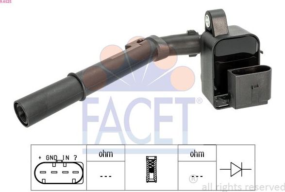 Катушка зажигания Facet Made in Italy - OE Equivalent. Артикул 9.6525