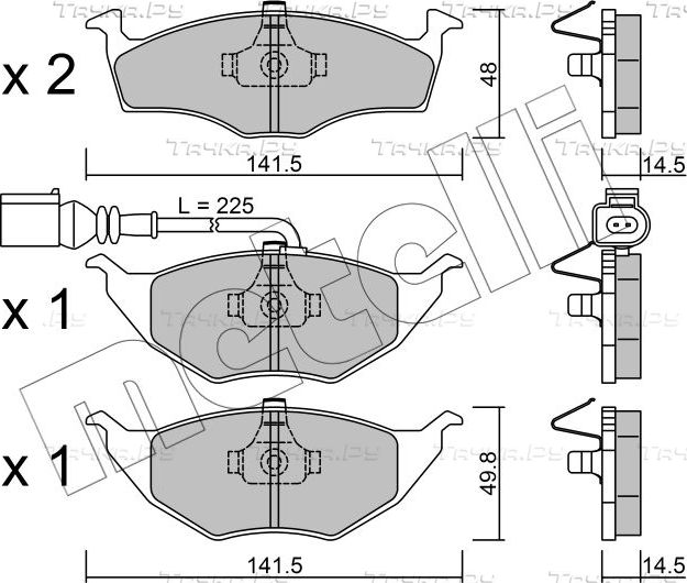 Тормозные колодки Metelli. Артикул 22-0345-1