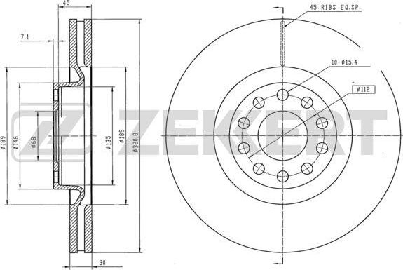 Тормозной диск Zekkert. Артикул BS-5976