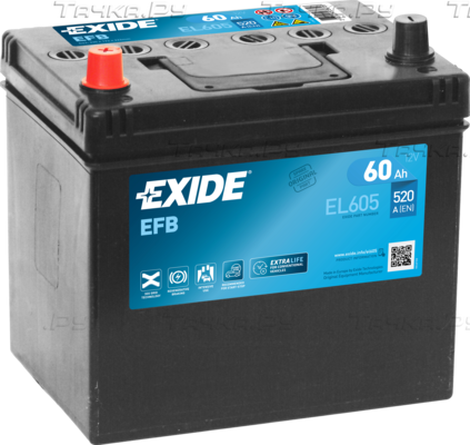 Аккумулятор Exide EFB для Nissan 280ZX 1978-1984. Артикул EL605