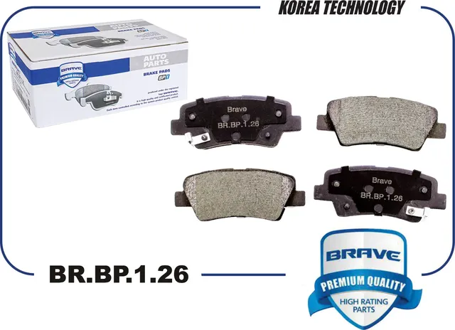 Колодки тормозные дисковые (Brave). Артикул BR.BP.1.26