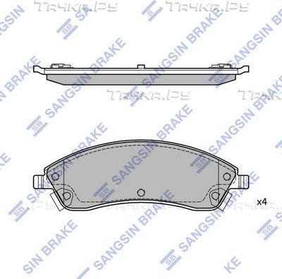 Тормозные колодки Sangsin Hi-Q передние для Cadillac SRX II 2009-2016. Артикул SP2253