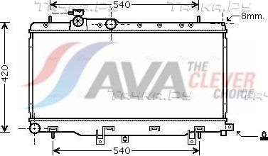 Радиатор охлаждения двигателя AVA. Артикул SUA2050