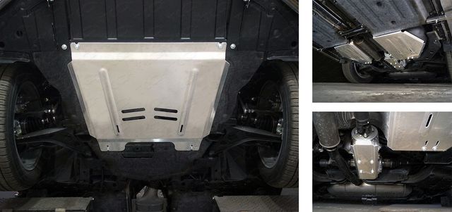 Защита алюминиевая ТСС (4 мм) для картера, КПП, дифференциала, бака Infiniti QX50 (P71A) 2018-2026. Артикул ZKTCC00369K