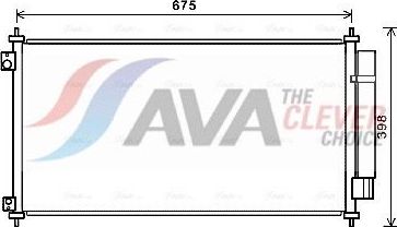 Радиатор кондиционера (конденсатор) AVA (алюминий) для Honda Crosstour I 2012-2015. Артикул HDA5282D