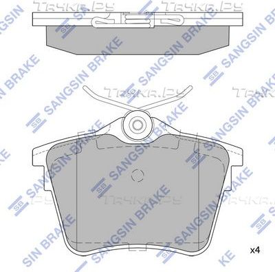 Тормозные колодки Sangsin Hi-Q задние для Citroen C5 II 2008-2017. Артикул SP1897