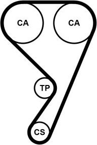 Помпа (водяной насос) с комплектом ремня ГРМ ContiTech для Ford Transit Courier I 2014-2018. Артикул CT1211WP1