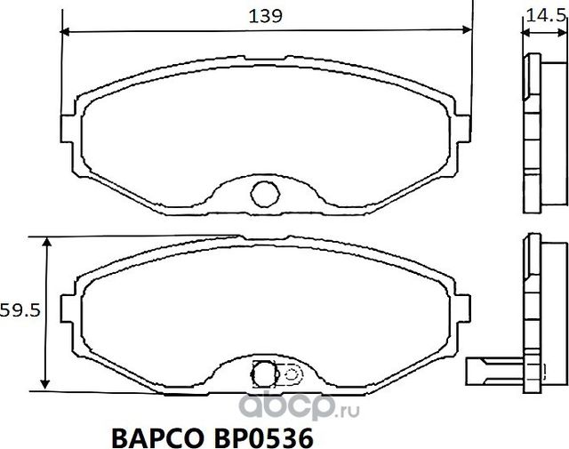 Колодки тормозные дисковые BP0536, (Bapco) Bapco. Артикул BP0536