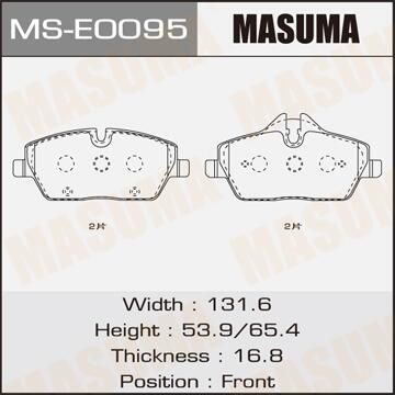 Тормозные колодки Masuma. Артикул MS-E0095